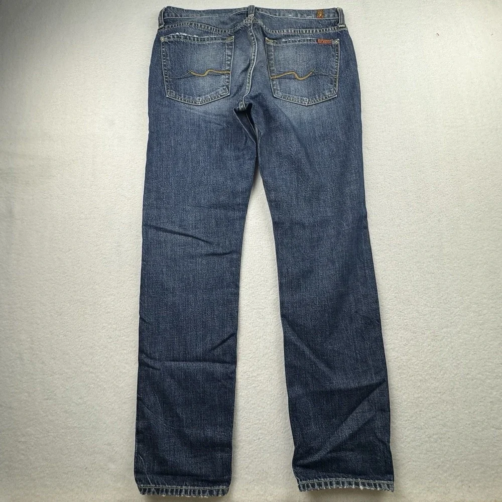 7 For All Mankind Josefina‎ Mid Rise Button Fly Boyfriend Fit Blue Jeans Size 28